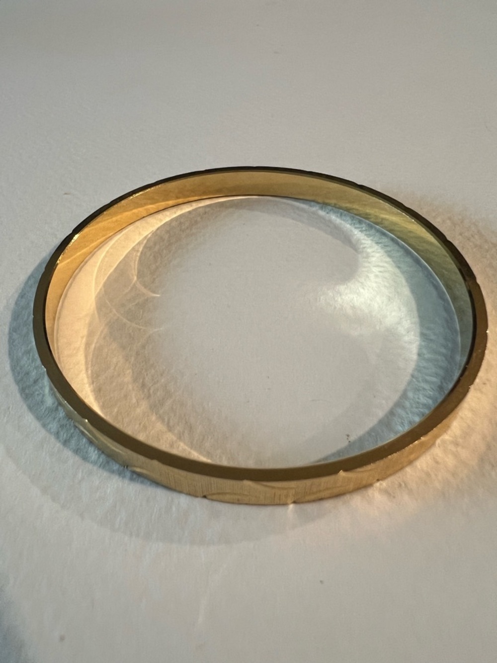 Trifari Gold-Tone Textured Crescent Bangle Bracelet - Picture 3 of 4